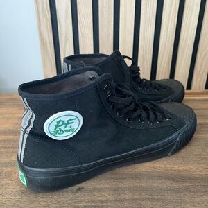 P.F. Flyers Black Sneakers with Green Accents